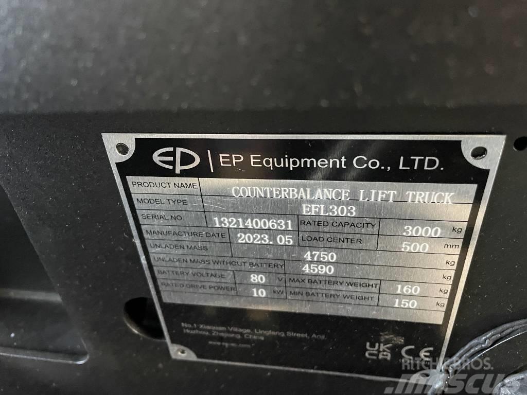 EP EFL303, Triplex, 4800mm, Vollkabine, Lithium El gaffeltrucks