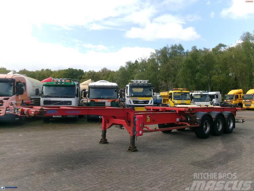 Asca 3-axle container trailer 20-40-45 ft + hydraulics Semi-trailer med containerramme