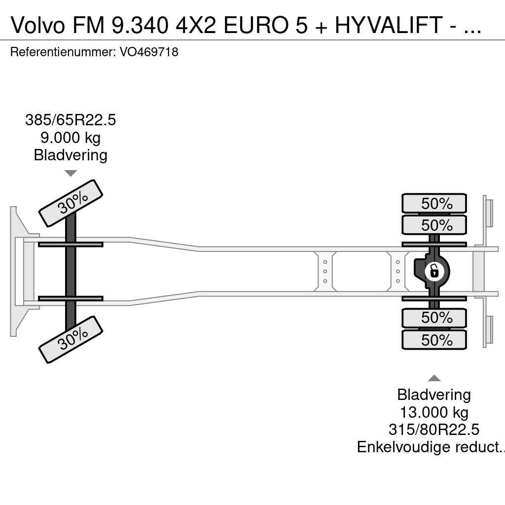 Volvo FM 9.340 4X2 EURO 5 + HYVALIFT - FULL STEEL SUSP. Skip loader