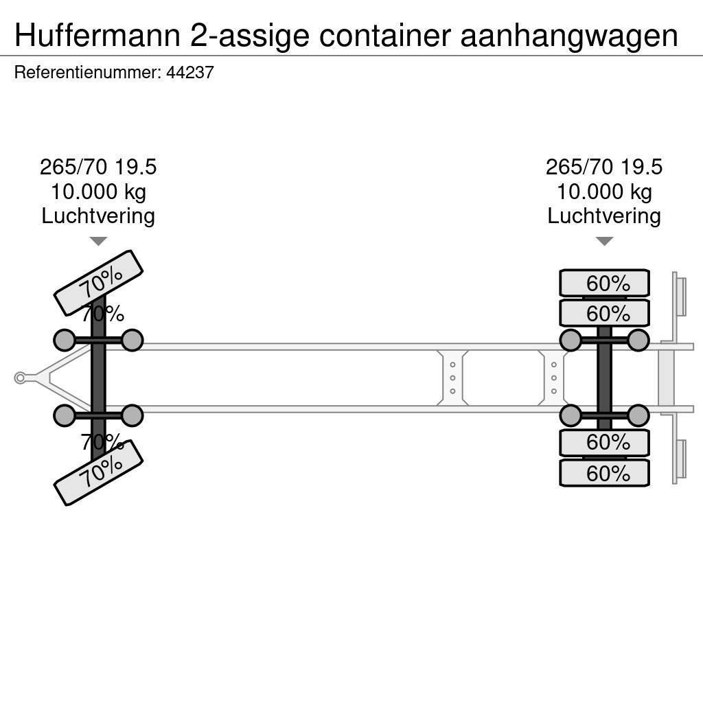 Hüffermann 2-assige container aanhangwagen Anhænger med containerramme