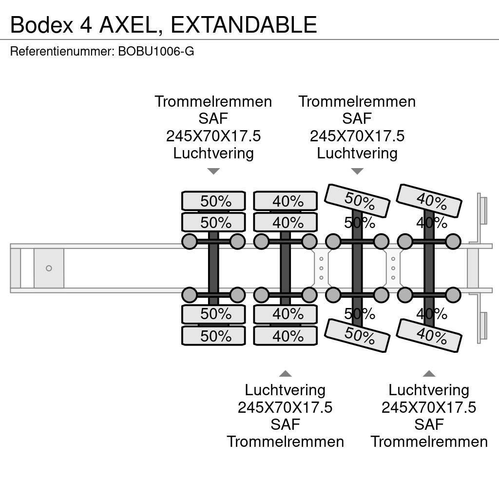 Bodex 4 AXEL,  EXTANDABLE Semi-trailer blokvogn