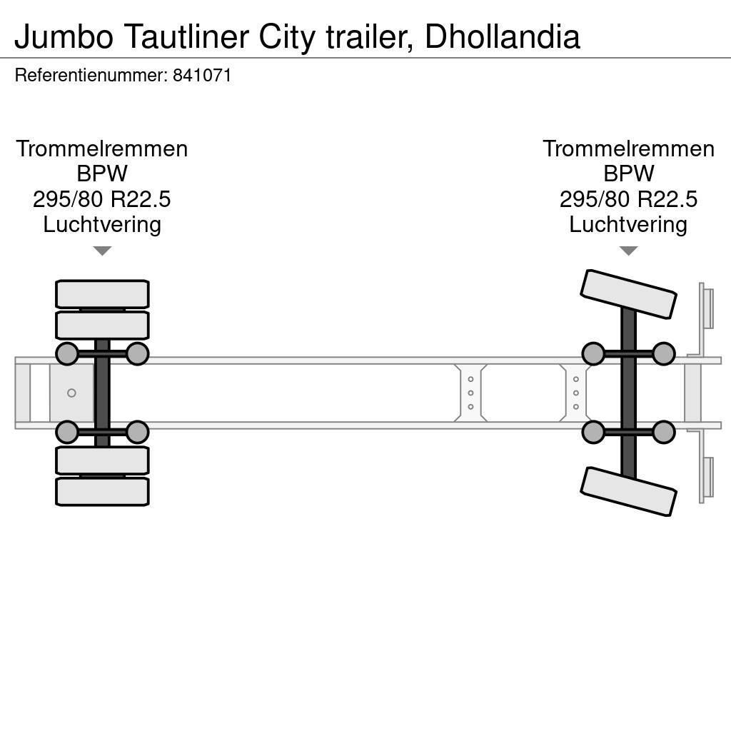 Jumbo Tautliner City trailer, Dhollandia Semi-trailer med Gardinsider
