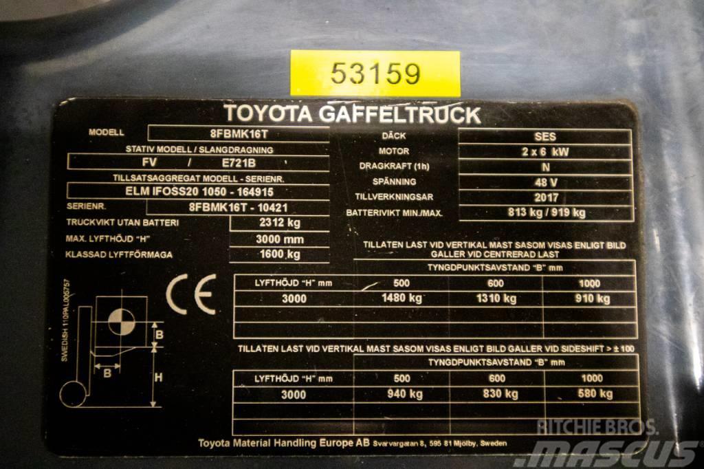 Toyota 8FBMK16T, PRISSÄNKT, motviktstruck m låga timmar El gaffeltrucks