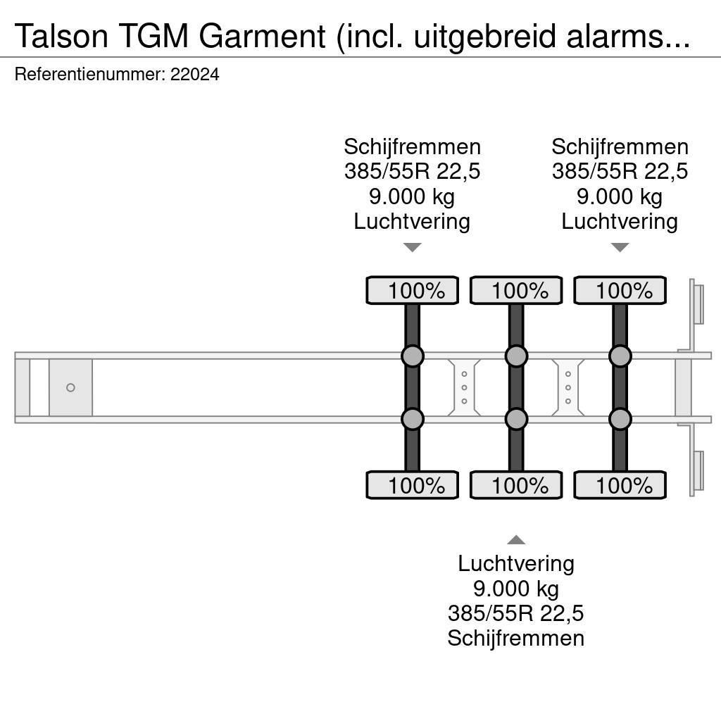 Talson TGM Garment (incl. uitgebreid alarmsysteem) Semi-trailer med fast kasse