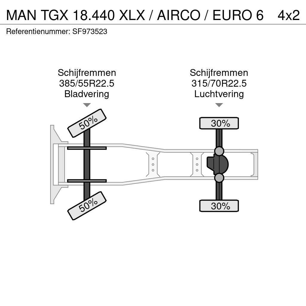MAN TGX 18.440 XLX / AIRCO / EURO 6 Trækkere