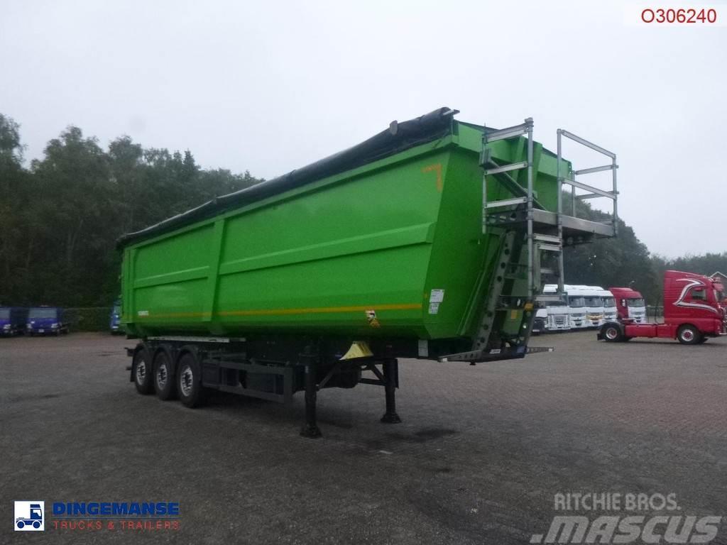 Schmitz Cargobull Tipper trailer steel 58 m3 + tarpaulin Semi-trailer med lad/flatbed