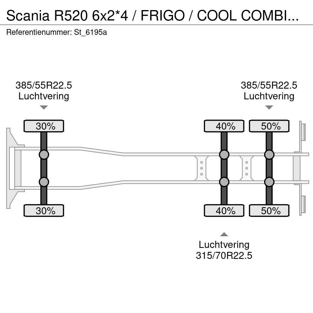 Scania R520 6x2*4 / FRIGO / COOL COMBINATION / CARRIER Kølelastbiler