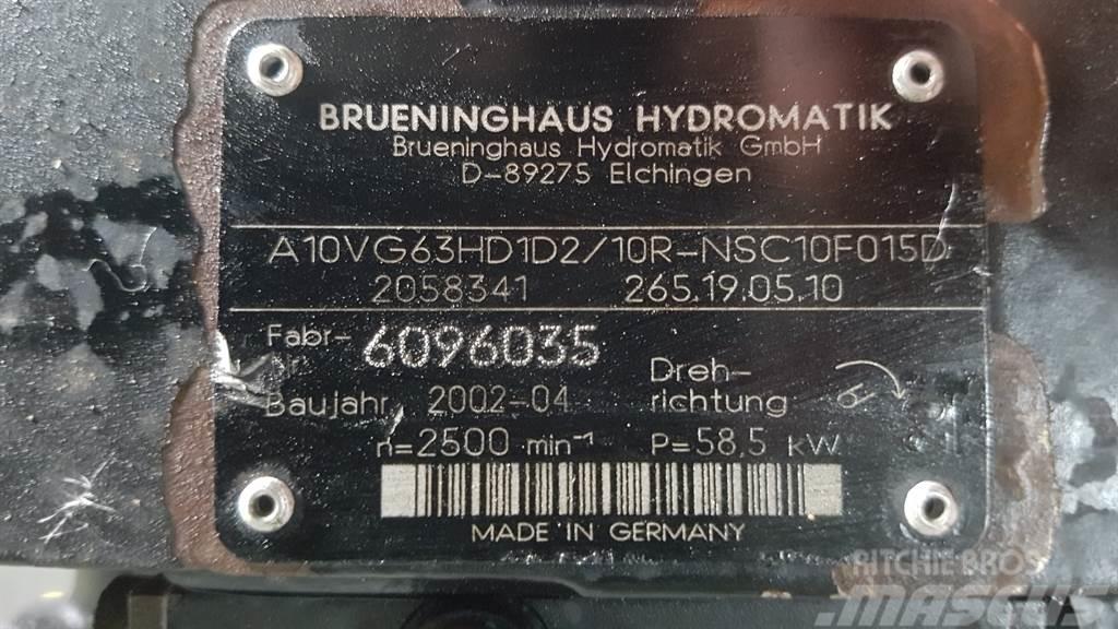 Brueninghaus Hydromatik A10VG63HD1D2/10R - Drive pump/Fahrpumpe/Rijpomp Hydraulik