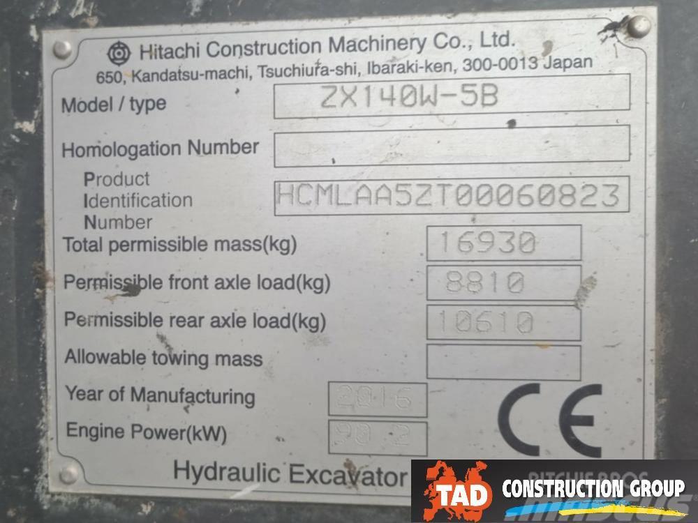 Hitachi ZX 140W-5B Gravemaskiner på hjul