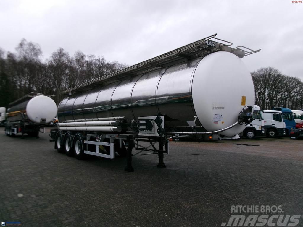 LAG Chemical tank inox L4BH 30 m3 / 1 comp + pump Semi-trailer med Tank