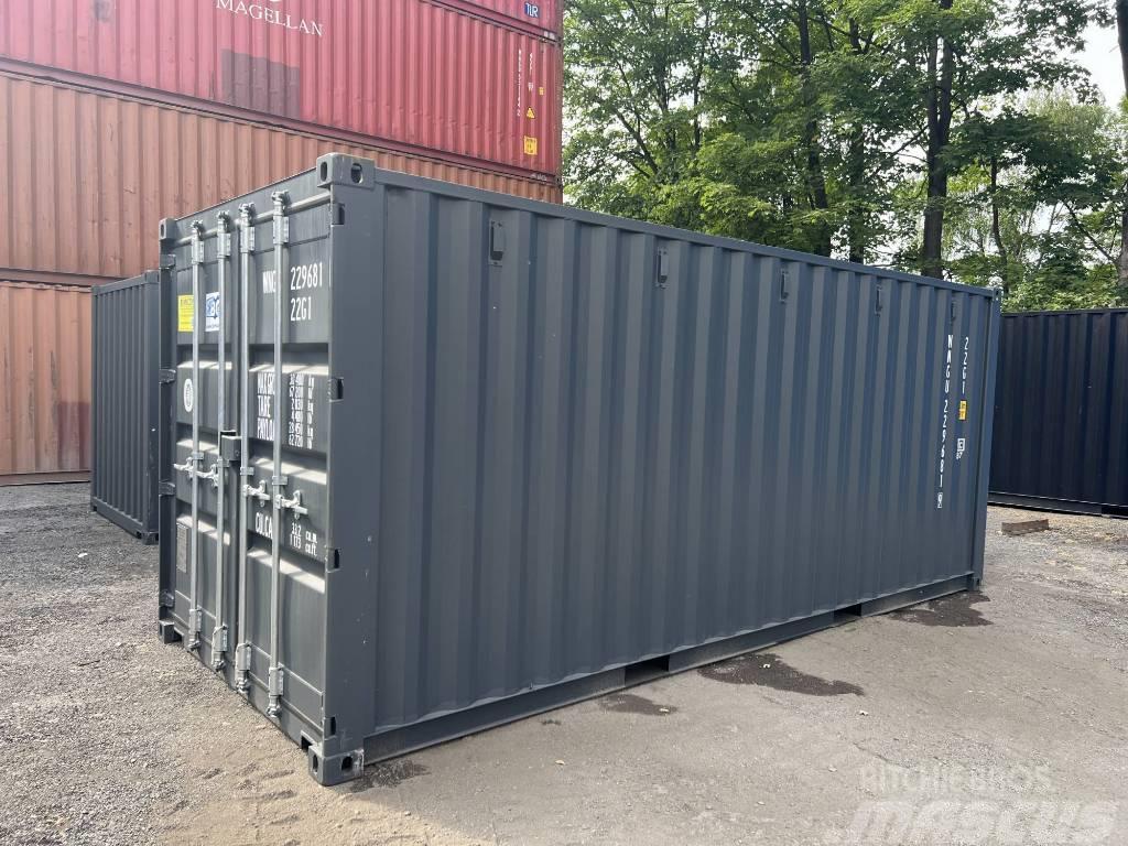  20' DV Lagercontainer ONE WAY Seecontainer/RAL7016 Opbevaringscontainere
