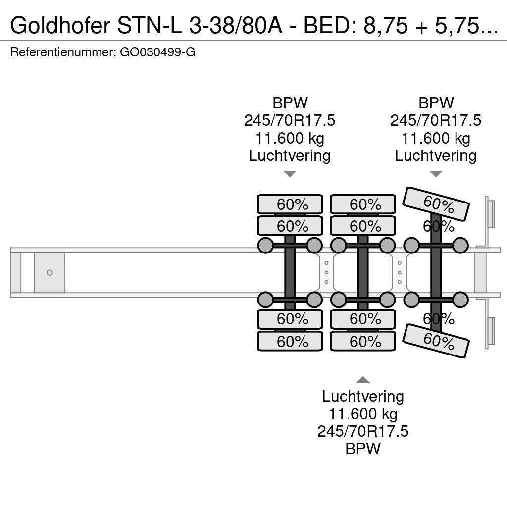 Goldhofer STN-L 3-38/80A - BED: 8,75 + 5,75 METER Semi-trailer blokvogn