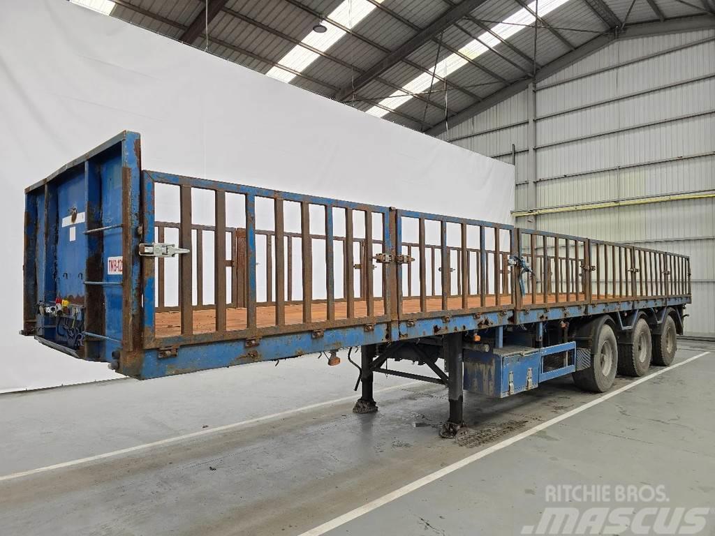 Pacton TPD 342 / 2x STUURAS Semi-trailer med lad/flatbed