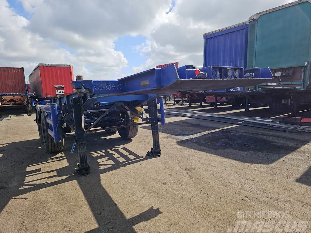 Renders 2 axle 20 ft container chassis steel springs bpw d Semi-trailer med containerramme