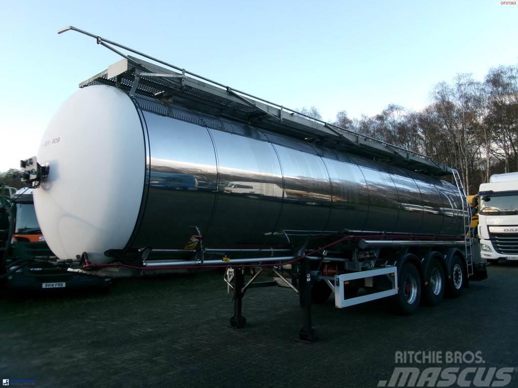 Feldbinder Chemical tank inox 33.5 m3 / 1 comp + pump Semi-trailer med Tank