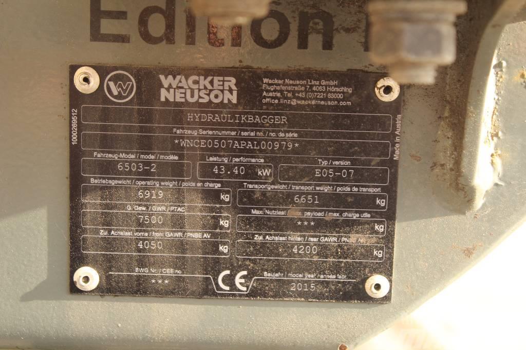 Wacker Neuson 6503 / Engcon, 5 työlaitetta, Rasvari, Lämmitin Gravemaskiner på hjul