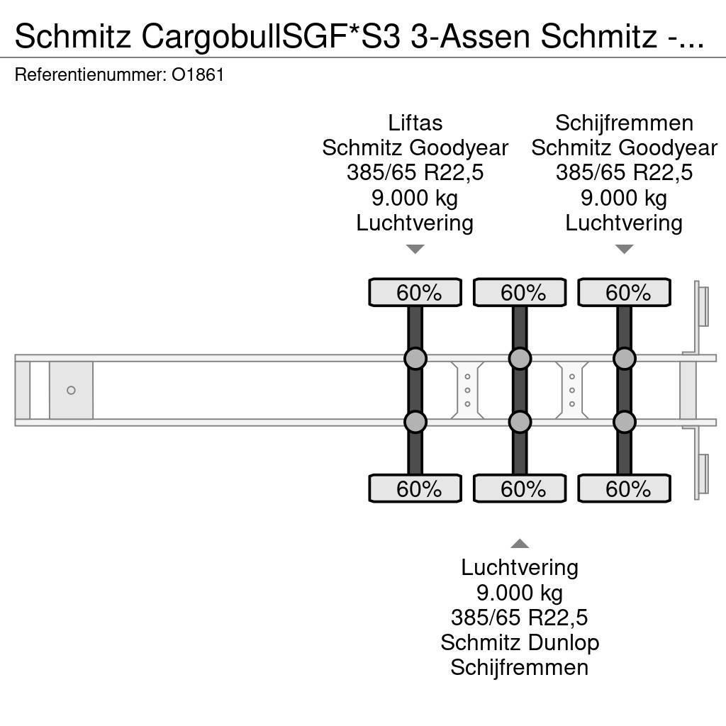Schmitz Cargobull SGF*S3 3-Assen Schmitz - LiftAxle - All Connection Semi-trailer med containerramme
