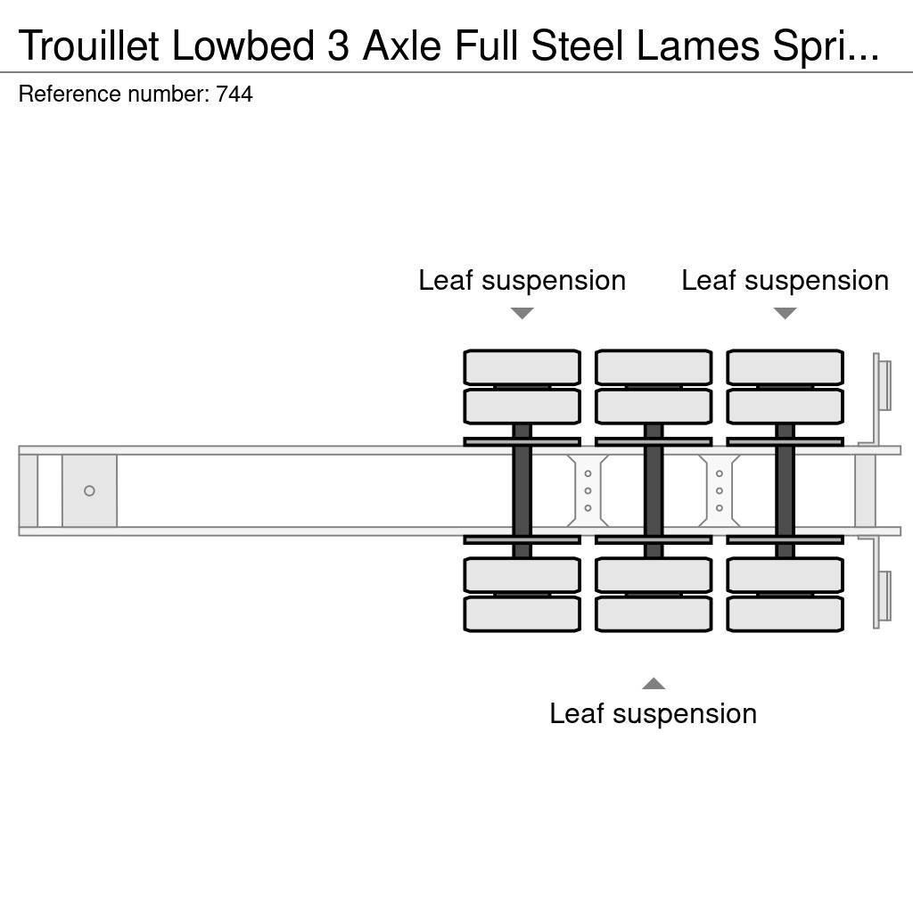 Trouillet Lowbed 3 Axle Full Steel Lames Spring Suspension 1 Semi-trailer blokvogn