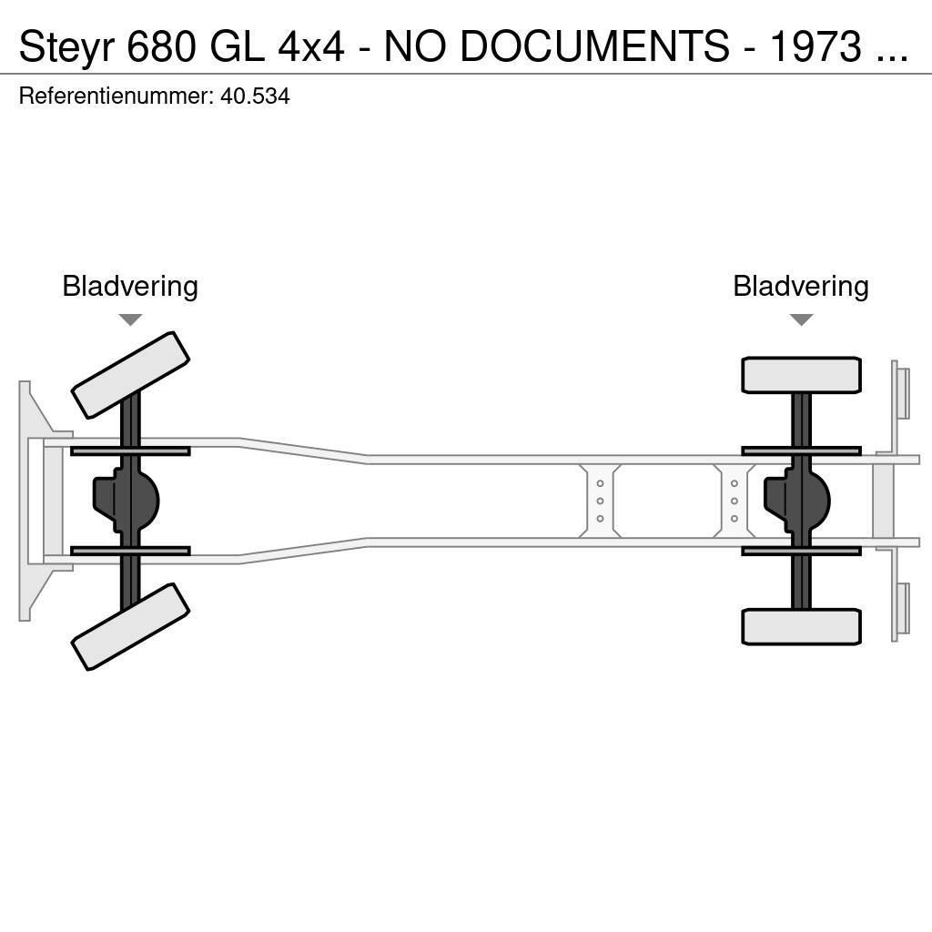 Steyr 680 GL 4x4 - NO DOCUMENTS - 1973 - 40.534 Lastbil med lad/Flatbed