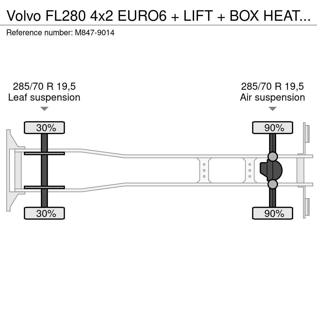 Volvo FL280 4x2 EURO6 + LIFT + BOX HEATING Fast kasse