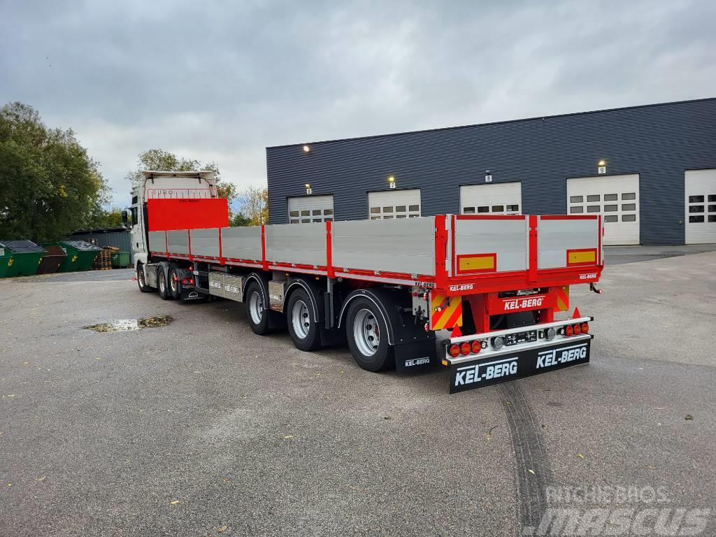 Kel-Berg D530V Åpen trailer Delbelastning 27 tonn Semi-trailer med lad/flatbed