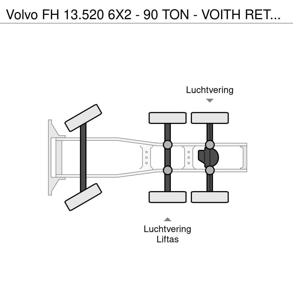 Volvo FH 13.520 6X2 - 90 TON - VOITH RETARDER - BIG AXLE Trækkere