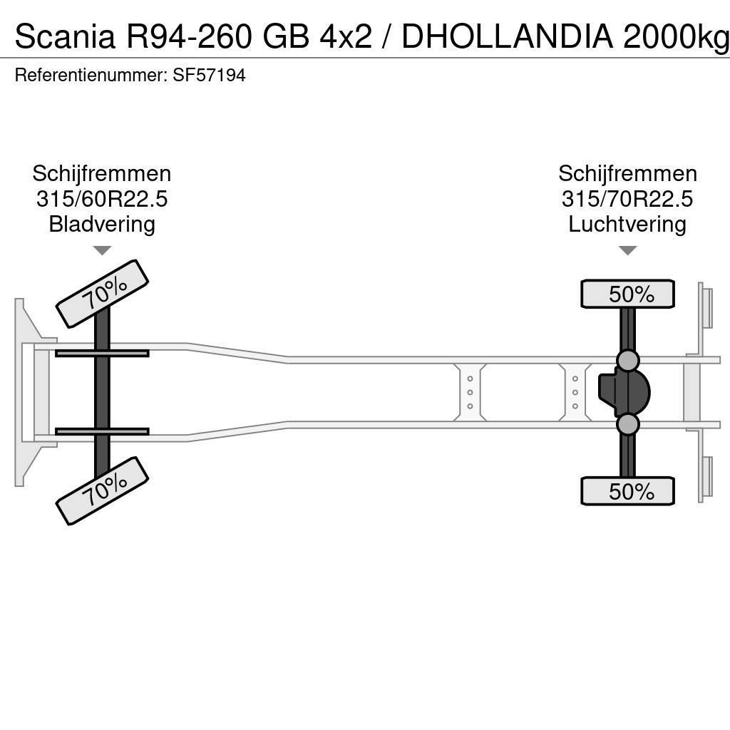 Scania R94-260 GB 4x2 / DHOLLANDIA 2000kg Lastbil - Gardin