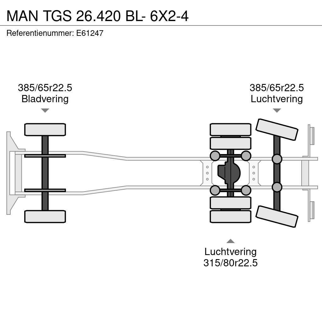 MAN TGS 26.420 BL- 6X2-4 Lastbiler med containerramme / veksellad