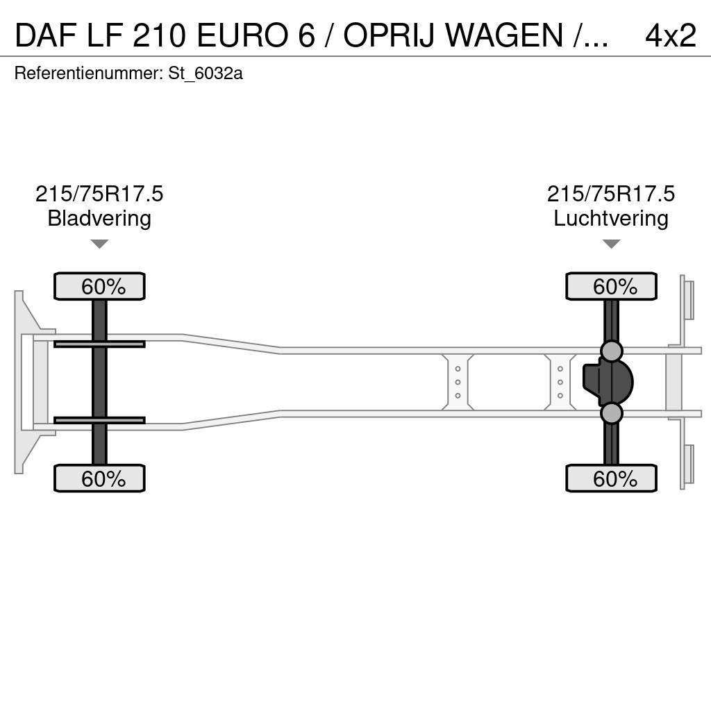 DAF LF 210 EURO 6 / OPRIJ WAGEN / MACHINE TRANSPORT Autotransportere / Knæklad