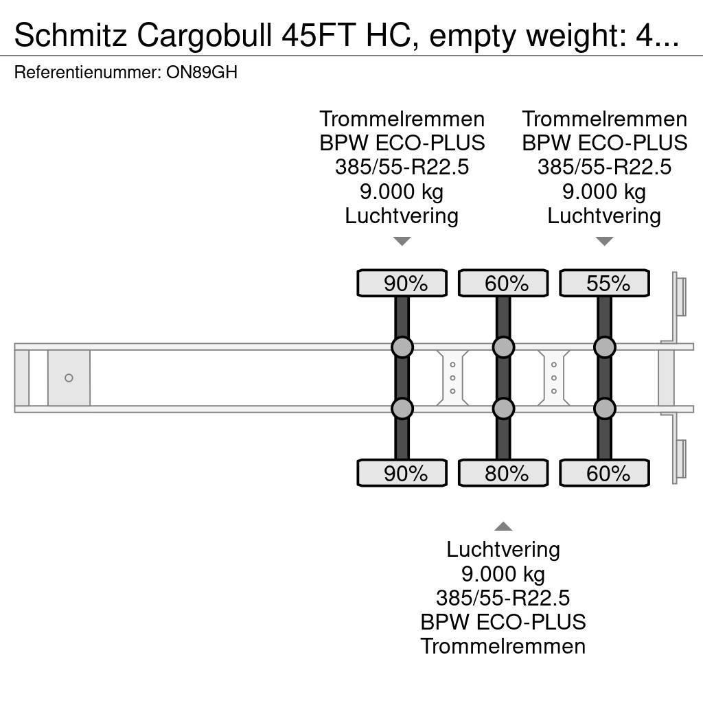 Schmitz Cargobull 45FT HC, empty weight: 4.240kg, BPW+drum, NL-chass Semi-trailer med containerramme