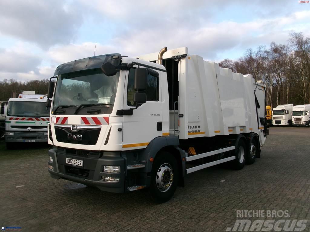MAN TGM 26.320 6X2 Euro 6 RHD Faun refuse truck Renovationslastbiler
