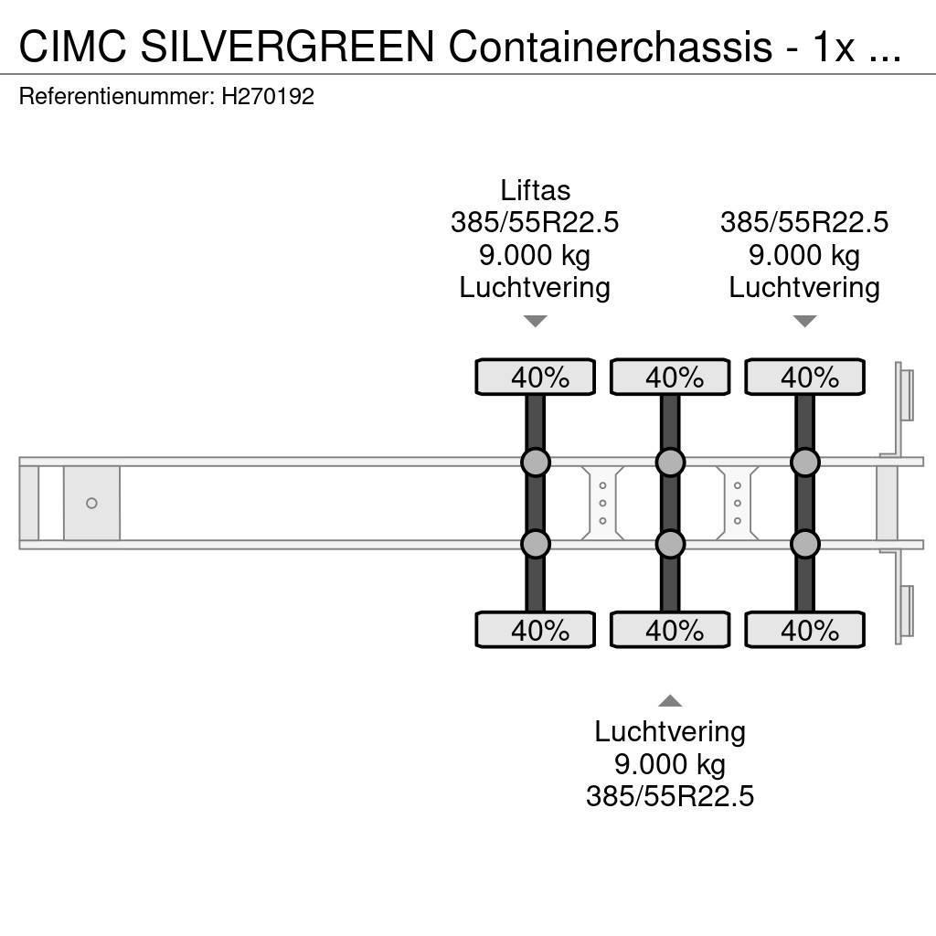 CIMC Silvergreen Containerchassis - 1x 20FT 2x 20FT 1x Semi-trailer med containerramme
