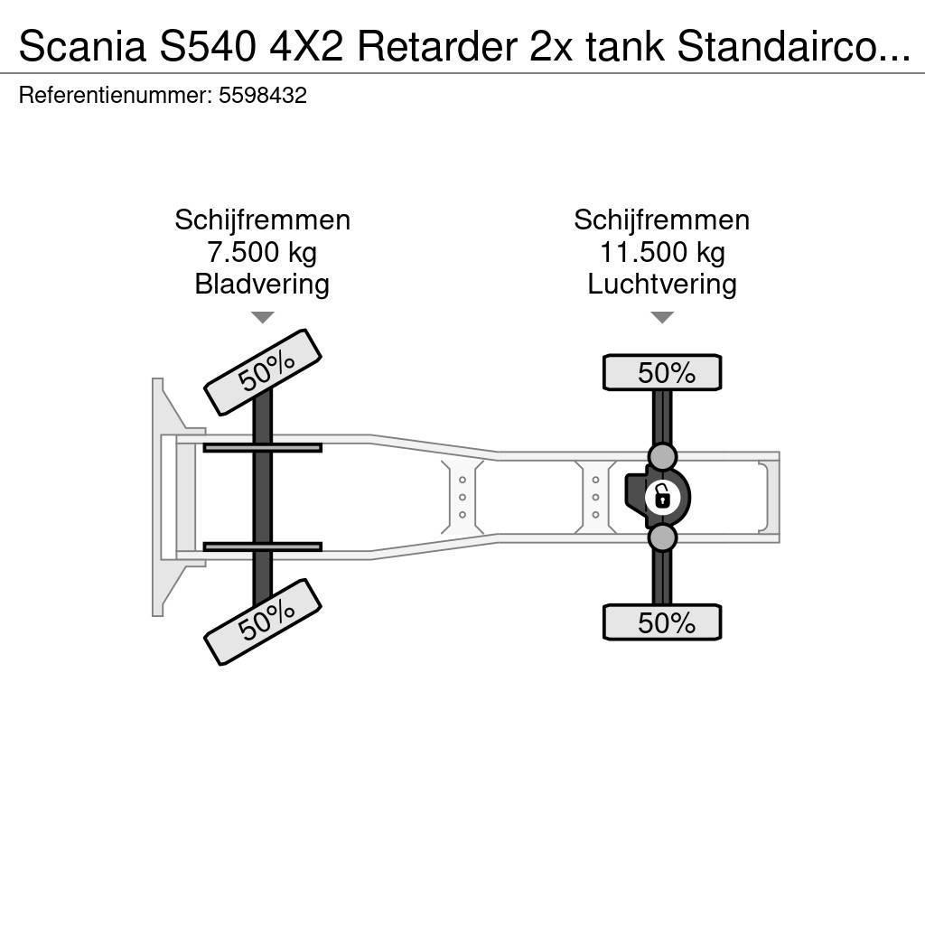 Scania S540 4X2 Retarder 2x tank Standairco LED German tr Trækkere
