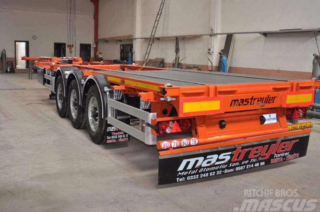 MAS TRAILER TANKER NEW MODEL 3 AXLE CONTAINER CARRIER Semi-trailer med lad/flatbed