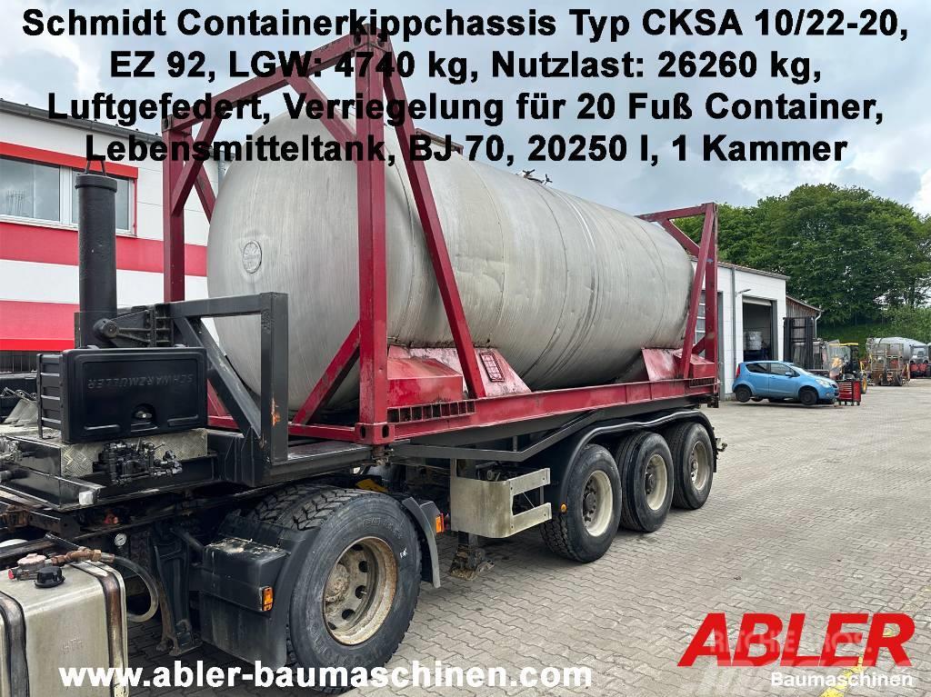Schmidt CKSA 10/22-20 Containerkippchassis mit Tank Semi-trailer med containerramme