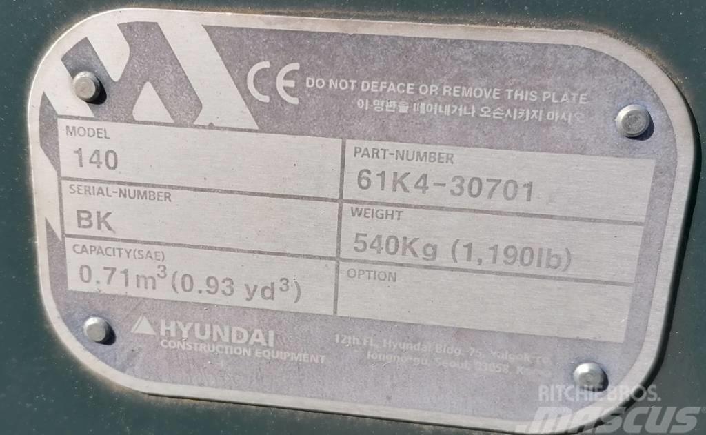 Hyundai 0.7m3_HX140 Skovle