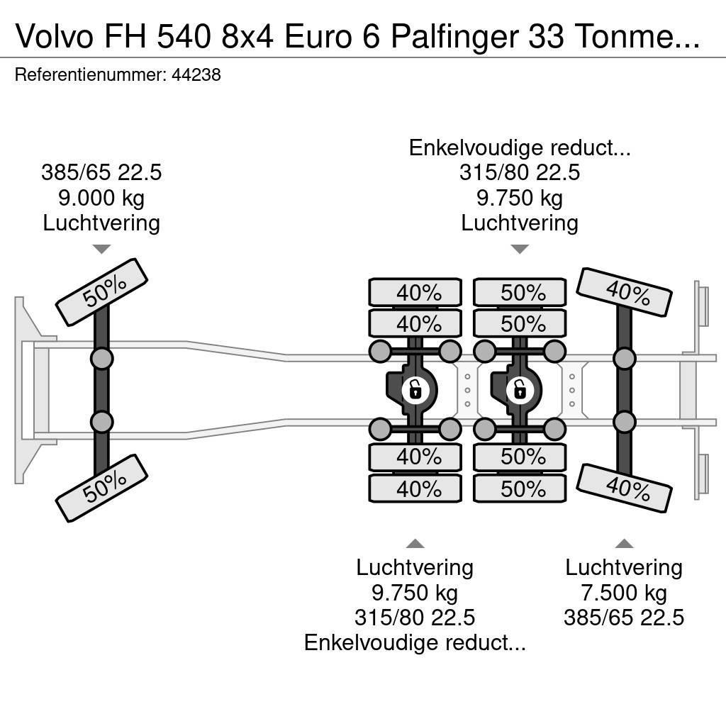 Volvo FH 540 8x4 Euro 6 Palfinger 33 Tonmeter laadkraan Kraner til alt terræn