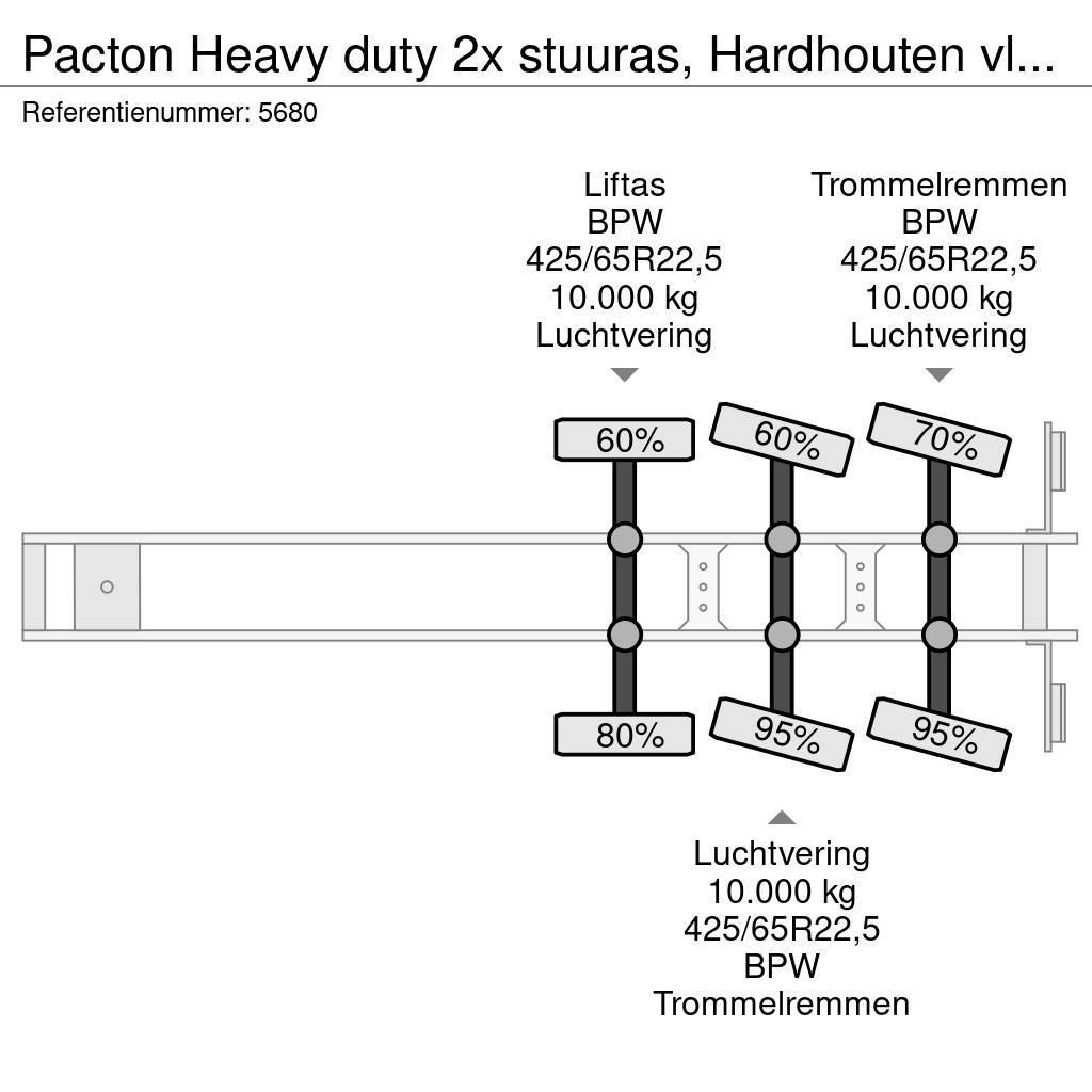 Pacton Heavy duty 2x stuuras, Hardhouten vloer, Ronggaten Semi-trailer med lad/flatbed