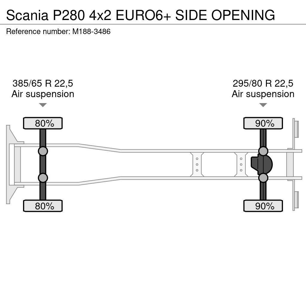 Scania P280 4x2 EURO6+ SIDE OPENING Fast kasse