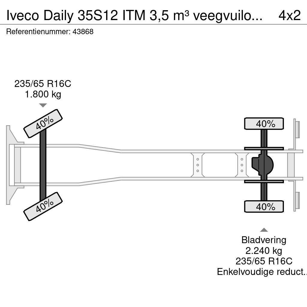 Iveco Daily 35S12 ITM 3,5 m³ veegvuilopbouw Renovationslastbiler