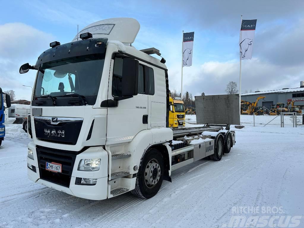 MAN TGS 26.500 6X2-4 LL 0-laite + PL-nostin Lastbiler med containerramme / veksellad