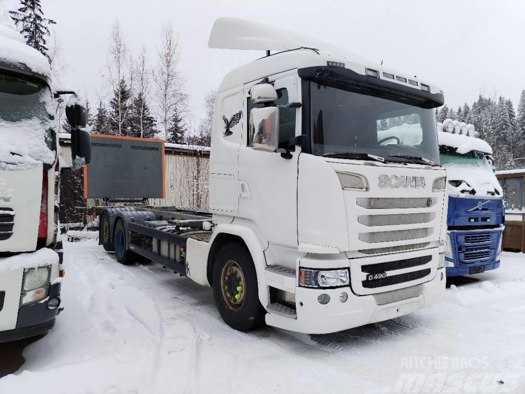 Scania G 490 konttilaite Lastbiler med containerramme / veksellad