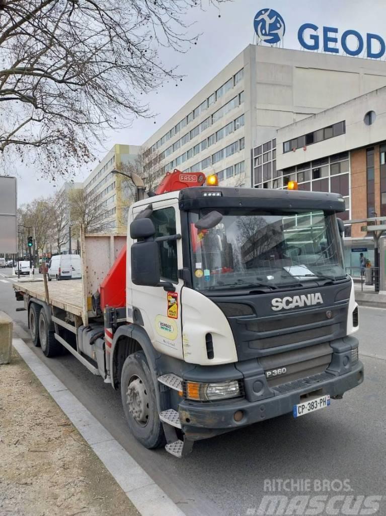 Camion porteur Scania P360 10TM Euro 5 Lastbil med kran