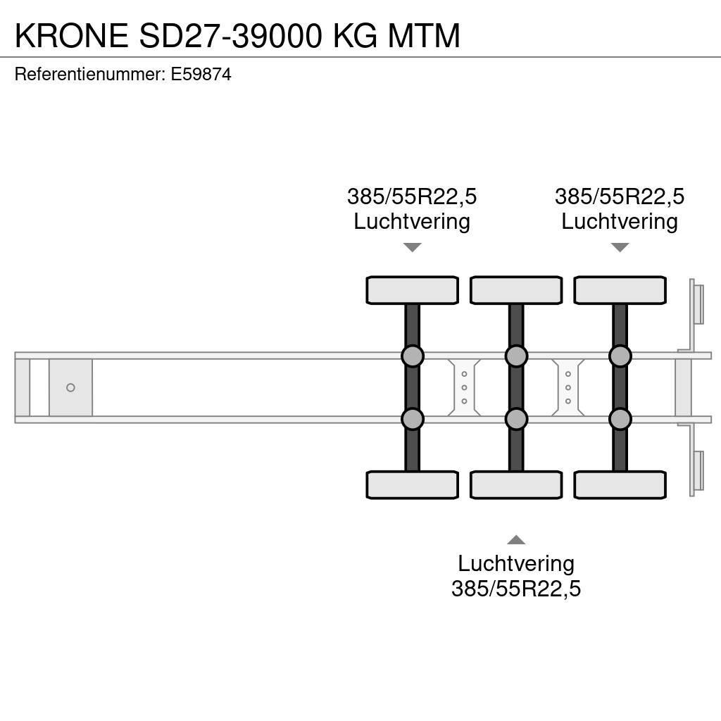 Krone SD27-39000 KG MTM Semi-trailer med lad/flatbed