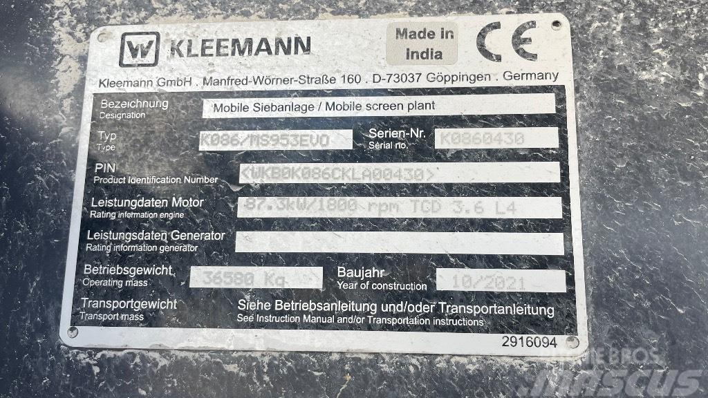 Kleemann 953 Sorterværk