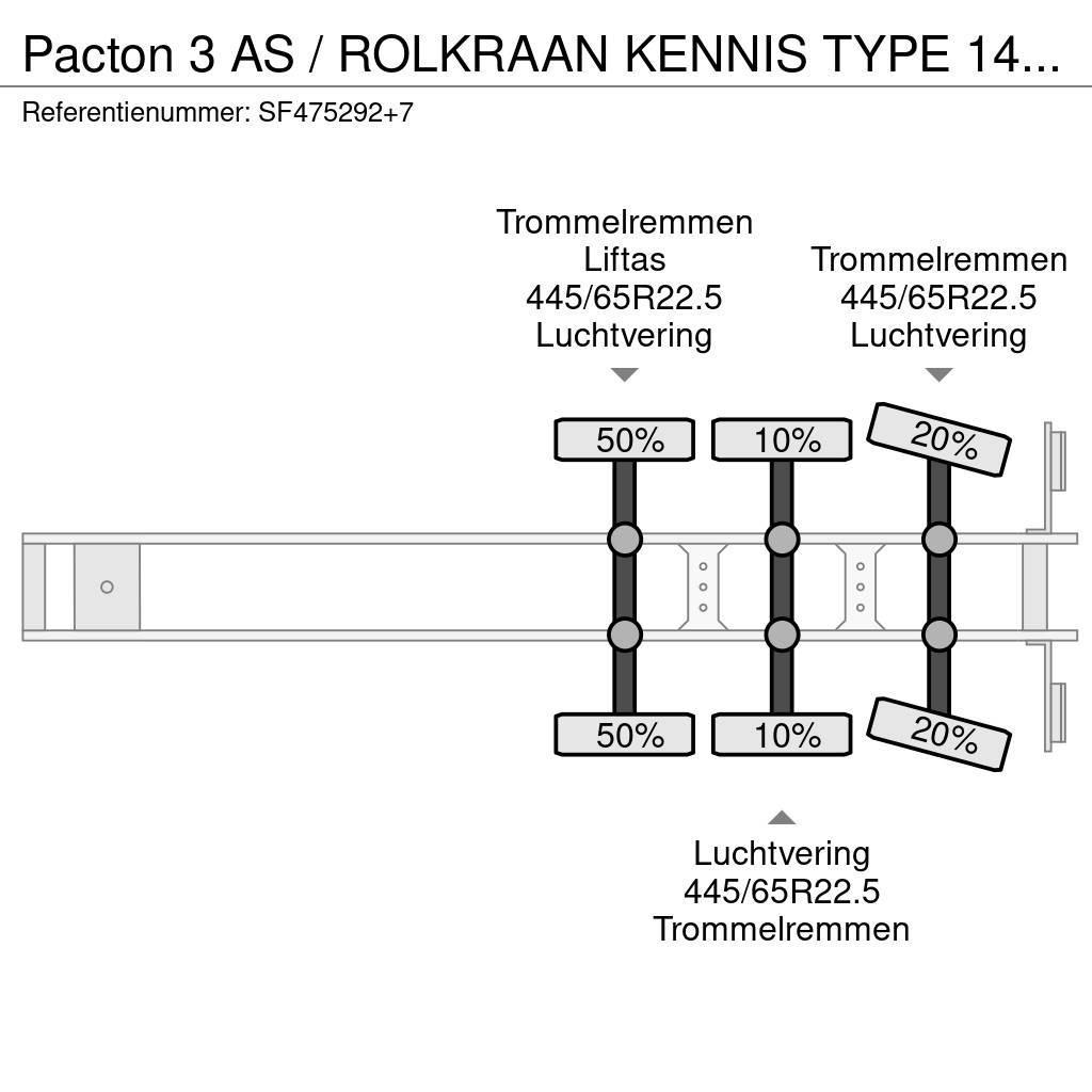 Pacton 3 AS / ROLKRAAN KENNIS TYPE 14.000 / FREINS TAMBOU Semi-trailer med lad/flatbed
