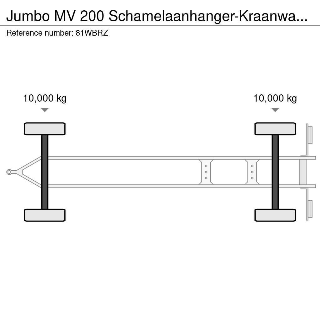 Jumbo MV 200 Schamelaanhanger-Kraanwagen! Anhænger med lad/Flatbed