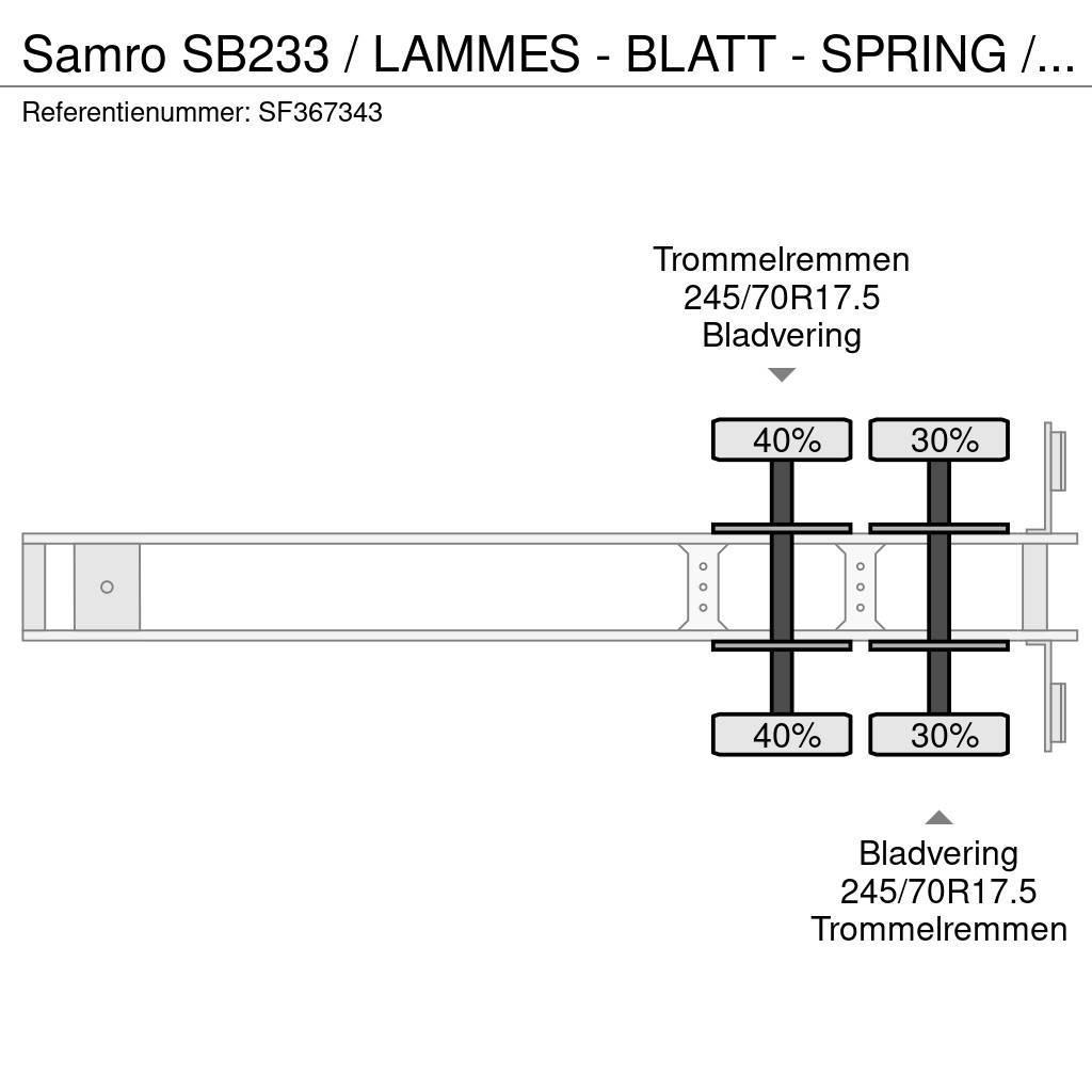 Samro SB233 / LAMMES - BLATT - SPRING / 8 WIELEN Semi-trailer blokvogn