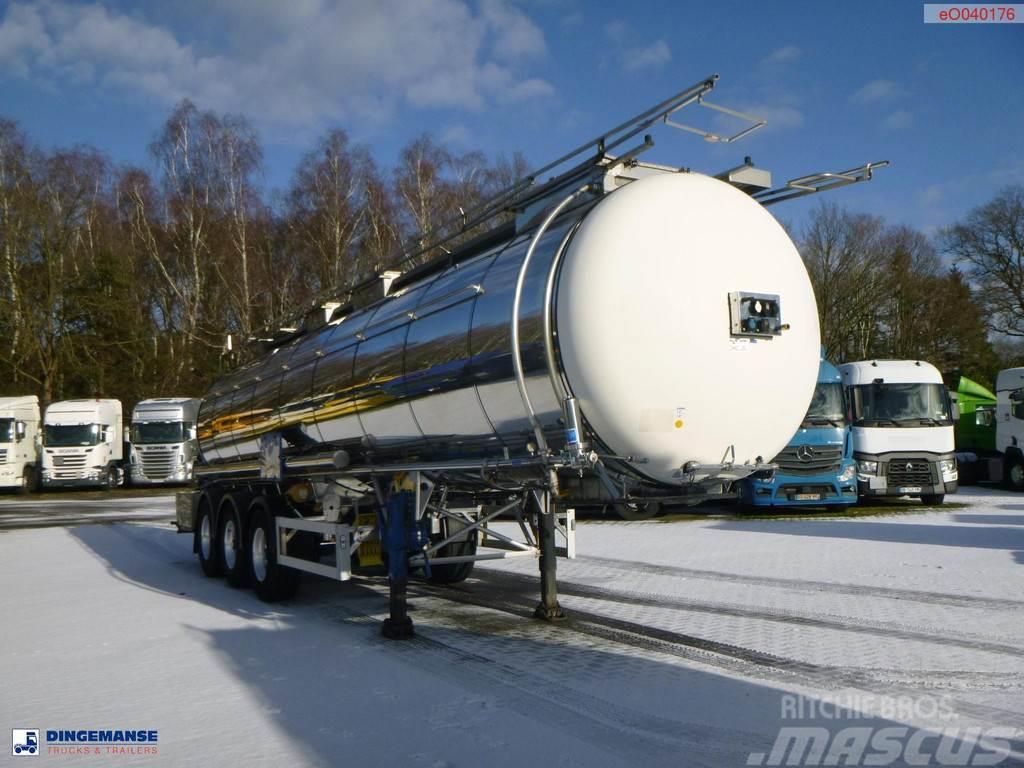 Feldbinder Chemical tank inox L4BH 30 m3 / 1 comp + pump Semi-trailer med Tank