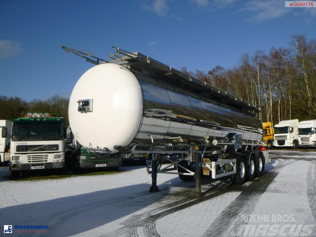 Feldbinder Chemical tank inox L4BH 30 m3 / 1 comp + pump Semi-trailer med Tank